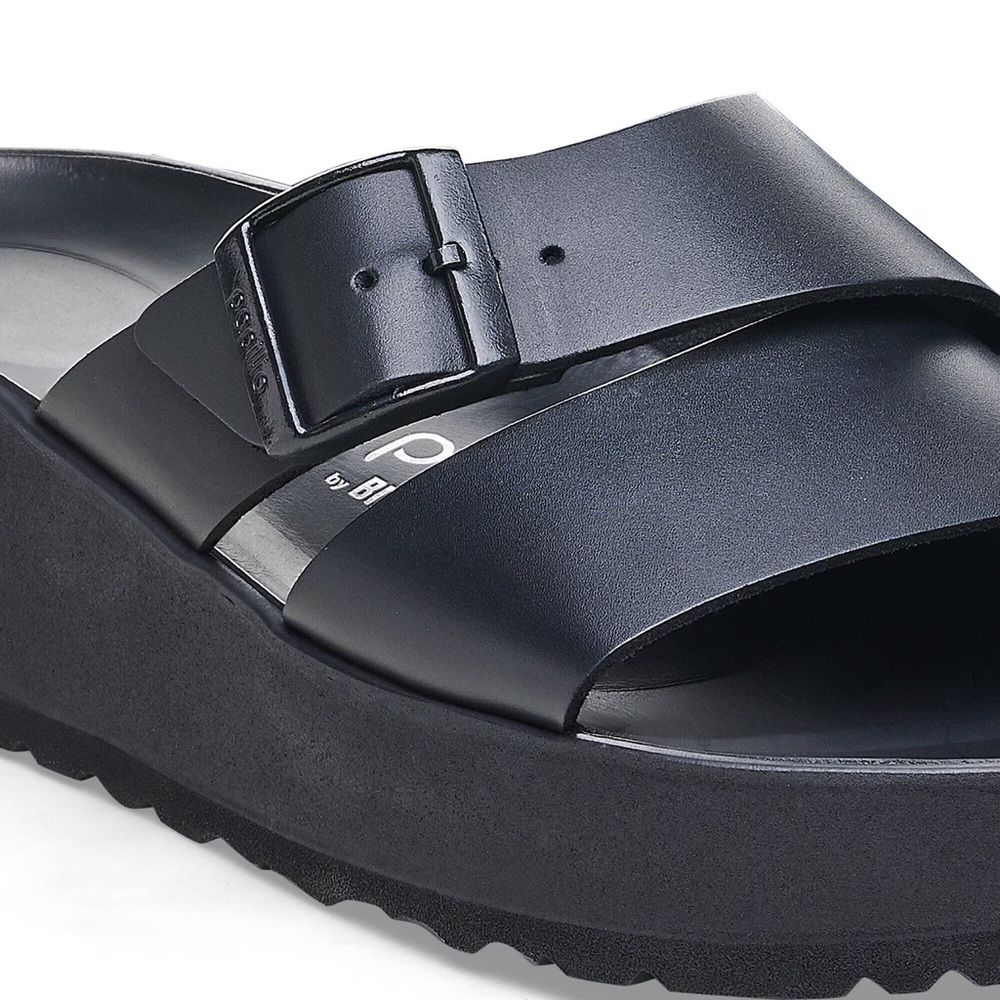 Birkenstock Papillio Almina Black Platform Slide Sandals Sz 37 - Picture 3 of 13